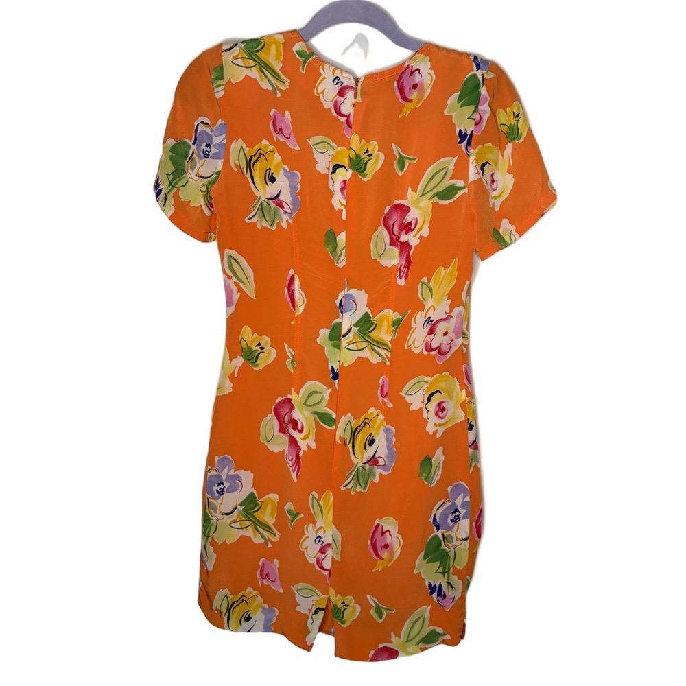 Vintage Beautiful Thérèse Baumaire PARIS Orange Floral Dress - Picture 7 of 8